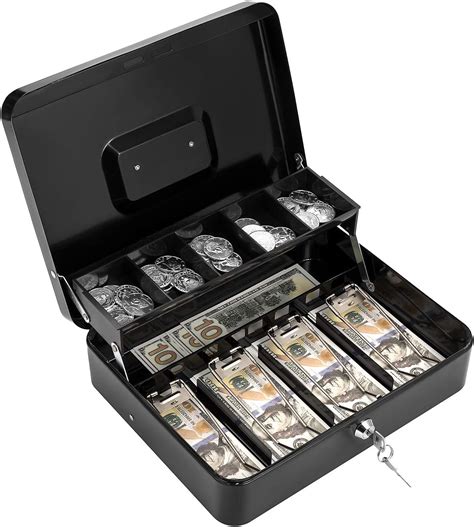 metal cash box with key|cash box with key lock.